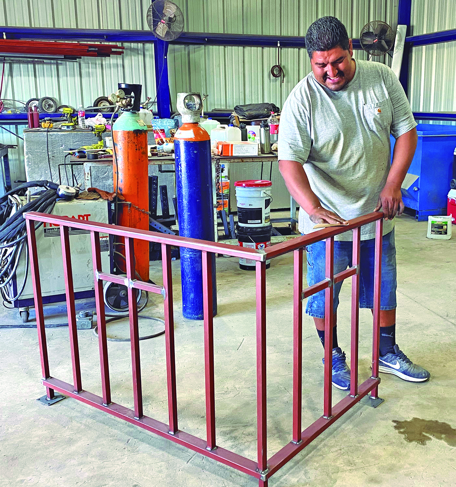 Decorative railing being fabricated for St. Joseph’s Church in La Cholla