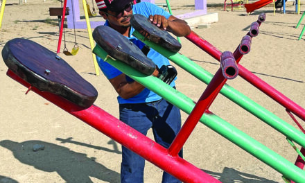 Playground equipment repairs in La Choya Park